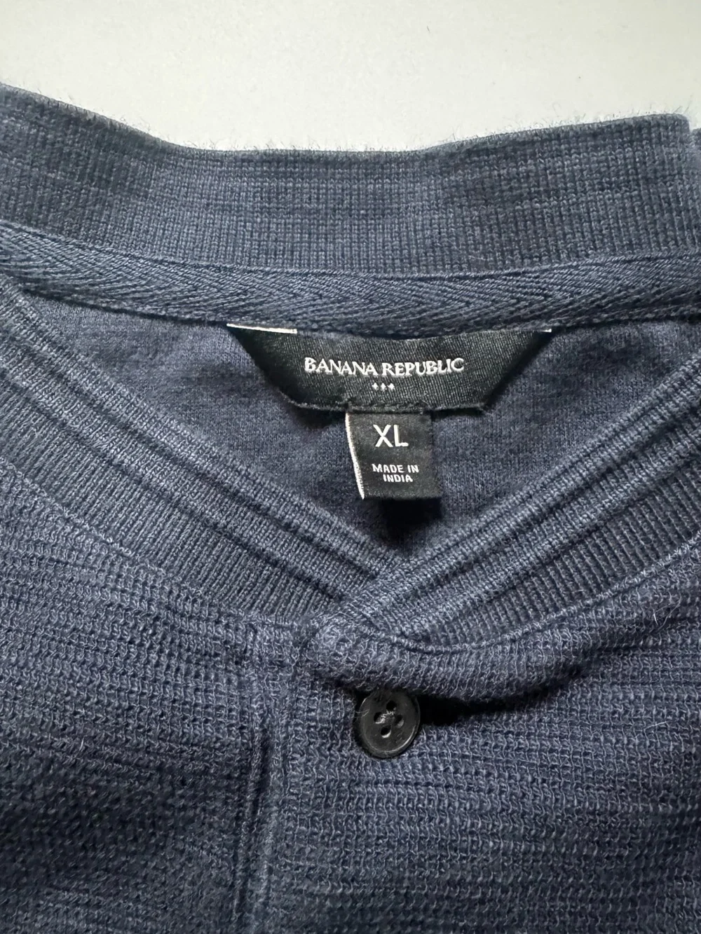 Banana Republic Navy Short-Sleeve Henley Tee